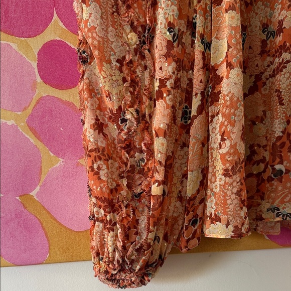 ❤️Ulla Johnson Adele New Floral Blouse with Ruffle Details - Picture 3 of 9